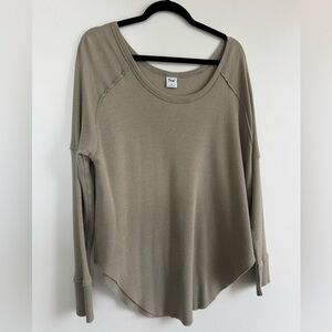 TNA wide neck waffle shirt